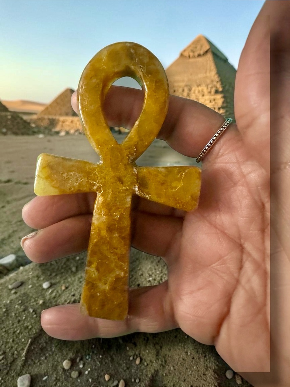 Golden Healer Crystal Ankh - Egyptian Symbol